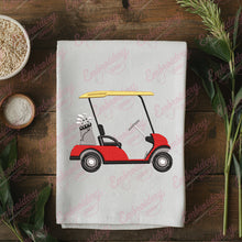 Red Golf Cart Embroidery Design