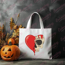 Heart Melting Skull Halloween Embroidery Design
