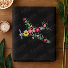 Floral Airplane Linart Embroidery Design