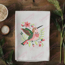 Tropical Leaves And Flowers With Bird Embroidery Design