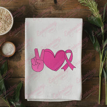 Peace Love Care Breast Cancer Embroidery Design