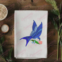 Blue Bird Flying Embroidery Design
