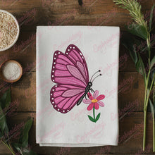 Butterfly on Flower Embroidery Design