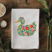 Beautiful Floral Duck Embroidery Design
