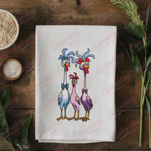 Colorful Crazy Chickens Embroidery Design