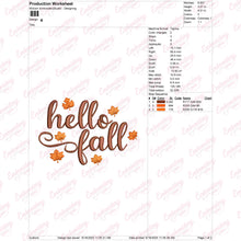 Autumn Leaves & Hello Fall Embroidery Design