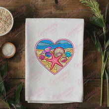 Heartshape Sea Beach Embroidery Design