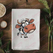 Funny Cartoon Cow Animal Embroidery Design