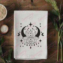 Moon and Lotus Yoga Embroidery Design