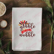 Thanksgiving Gobble Til You Wobble Quote Embroidery Design