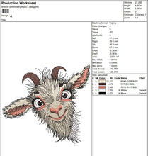 Crazy Goat Embroidery Design