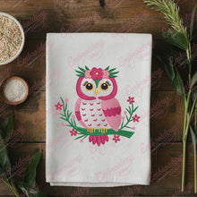 Pink Blossom Owl Embroidery Design