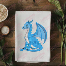 Cute Blue Dragon Embroidery Design