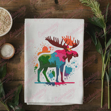 Colorful Moose Embroidery Design