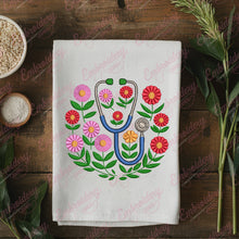 Floral Stethoscope Machine Embroidery Design