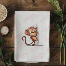 Peeking Monkey Embroidery Design