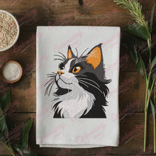 Cute Black Cat Face Embroidery Design