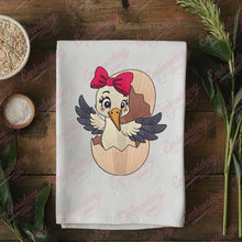 Baby Stork Bird Girl Sitting Inside Of Egg Embroidery Design
