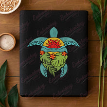 Tropical Turtle Embroidery Design
