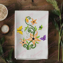 Flowers and Butterfly Embroidery Design