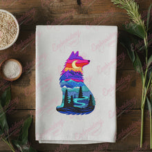 Colorful Wolves Embroidery Design
