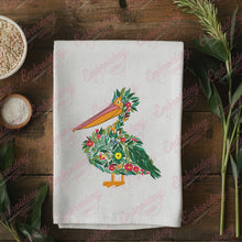Beautiful Floral Pelican Embroidery Design