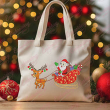 Santa Claus And Reindeer Sleigh Embroidery Design