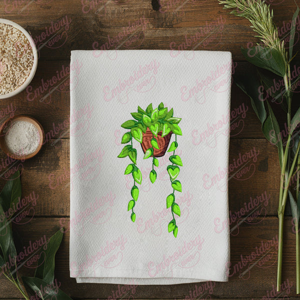 Hanging Plant In A Pot Embroidery Design