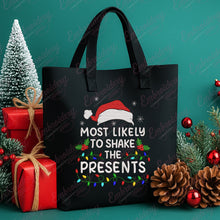 Most Likely To Shake The Presents Christmas Embroidery Design