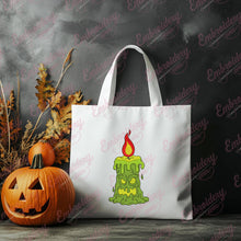 Halloween Candle Monster Embroidery Design