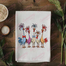Colorful Crazy Chickens Embroidery Design