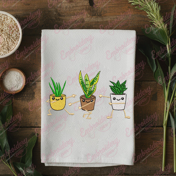 Funny Houseplant Embroidery Design