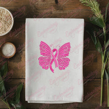 Ribbon With Butterfly Wings Breast Cancer Embroidery Design