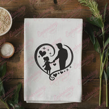 Father And Daughter Love Embroidery Design