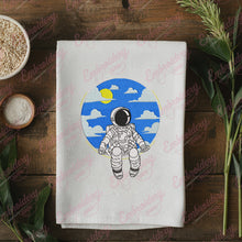 Astronaut Sitting in Space Embroidery Design