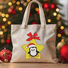 Christmas Penguin On Star Machine Embroidery Design