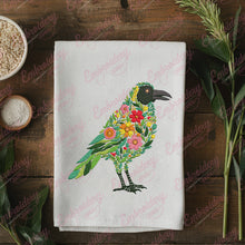 Beautiful Floral Crow Embroidery Design