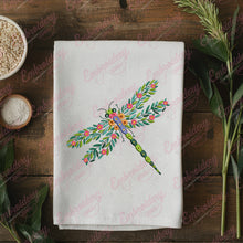 Beautiful Floral Dragonfly Embroidery Design