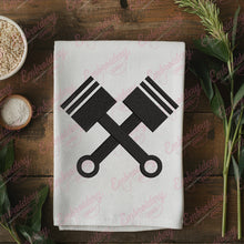 Crossed Pistons Embroidery Design