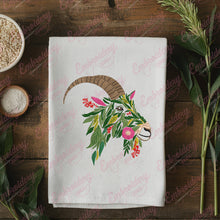 Floral Goat Head Embroidery Design