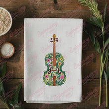 Flower Cello Embroidery Design