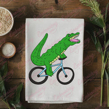 Alligator Riding Bicycle Embroidery Design