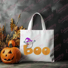 Scary Ghost Coming Out Of Boo Text Halloween Embroidery Design