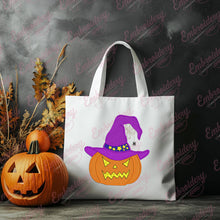 Halloween Witch Pumpkin Embroidery Design