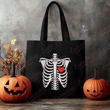 Halloween Skeleton Rib Cage With Heart Embroidery Design