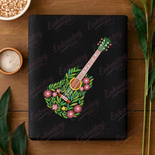 Floral Guitar Embroidery Design
