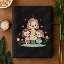 Cute Mom and Daughters Embroidery Design