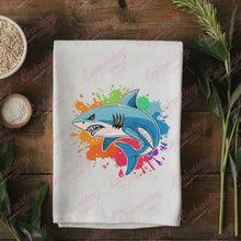 Colorful Shark Embroidery Design