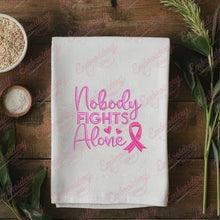Nobody Fights Alone Breast Cancer Embroidery Design