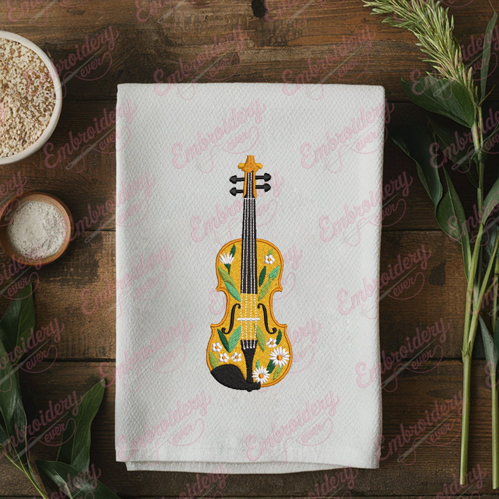 Embriodry Instruments Violin Music Instrument Embroidery Design – EmbroideryEver